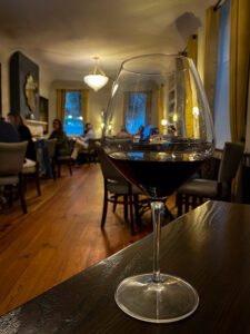 Wine glass at 82 Queen in Charleston