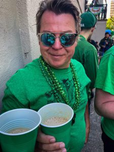 Drinking Guinness while watching a spectacular parade