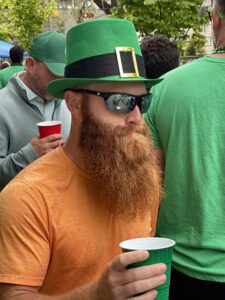 Party goers at the St Patricks Day Parade in Savannah