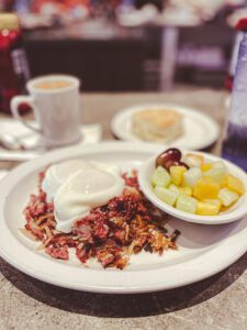 Corned Beef Hash Breakfast in Michaels Cafe in Palm Springs