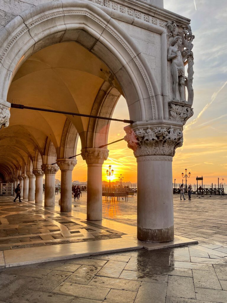 Sunrise at the Doge's Palace in Venice, Italy