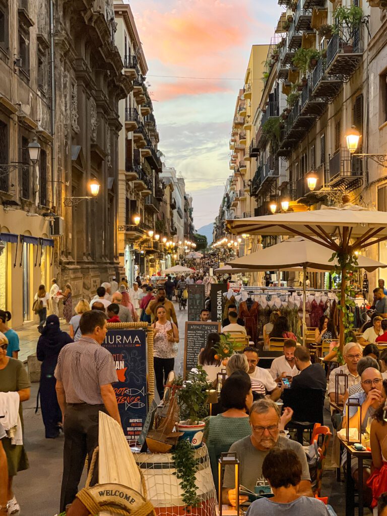Dining Al Fresco in the streets of Palermo