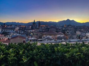 View from outdoor patio at Sevens Restaurant in Palermo
