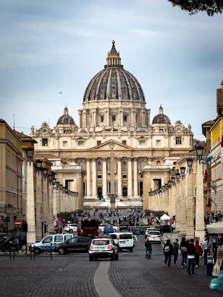 Overlooking the Basilica di San Pietro.