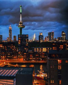 View from our vacation rental in Rotterdam in the Netherlands