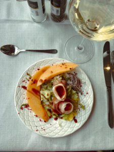 Melon and Ham Salad on board The Fluvius