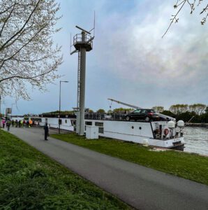 The Fluvius - Our Bike and Barge tour vessel.