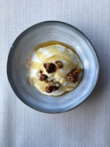 Homemade Ice Cream with Candied Walnuts on our Bike and Barge Tour