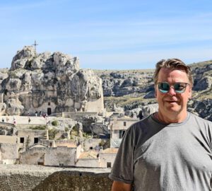 Ron with The Church of Saint Mary of Idris in Matera