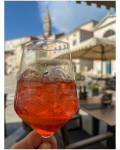 Aperol Spritz in Tartini Square in Piran