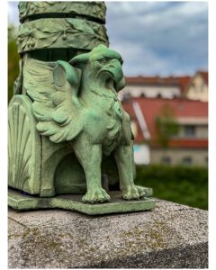 Dragon Bridge Gryphon in Ljubljana Slovenia