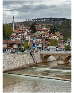 Miljacka River with Old Town Sarajevo