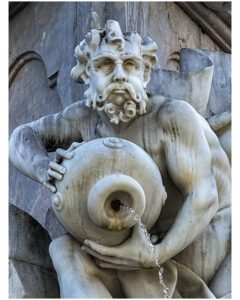 Robba Fountain detail in Ljubljana Slovenia