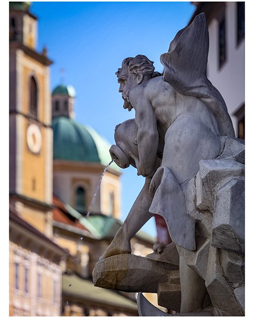 Robba Fountain in Ljudljana Slovenia