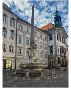 Robba Fountain in Ljubljana Slovenia