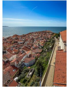 View from St Georges bell tower in Piran