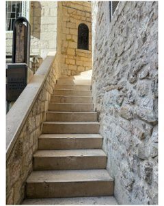 The outside stairs to St Martins Church