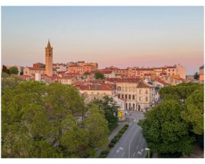Sunset view from our vacation rental in Pula