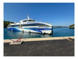 Our magically appearing ferry to Korcula