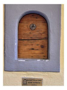 Little wooden wine window