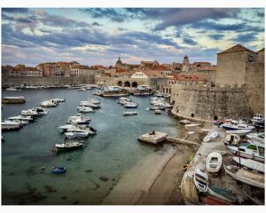 Morning breaks over the Dubrovnik harbour