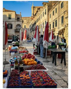 Farmers market near Jesuit Stairs